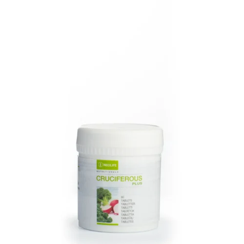 NeoLife Cruciferous Plus bottle of 60 tablets, concentrated cruciferous vegetable extracts with vitamin E
