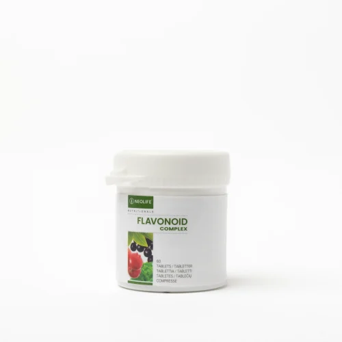 NeoLife Flavonoid Complex bottle of 60 tablets, a flavonoid blend from cranberry, kale, green tea, beetroot and berries with vitamin C