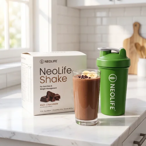 NeoLifeShake Rich Chocolate, Meal Replacement Protein Shake - lifestyle photo