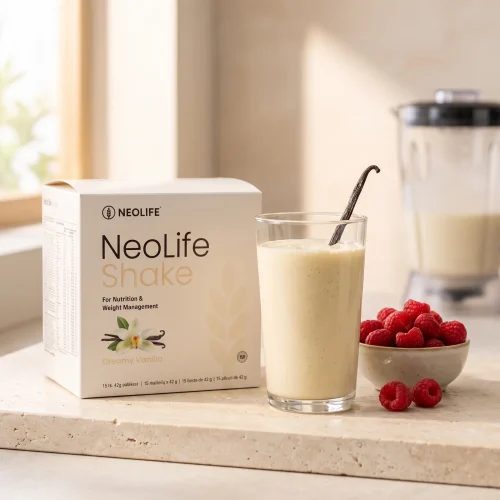 NeoLifeShake Creamy Vanilla, Meal Replacement Protein Shake - lifestyle photo